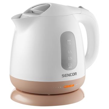 Sencor - Chaleira 1 l 1100W/230V branco/rosa