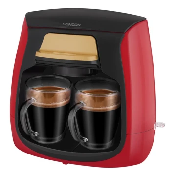Sencor - Máquina de café com duas canecas 500W/230V vermelho/preto