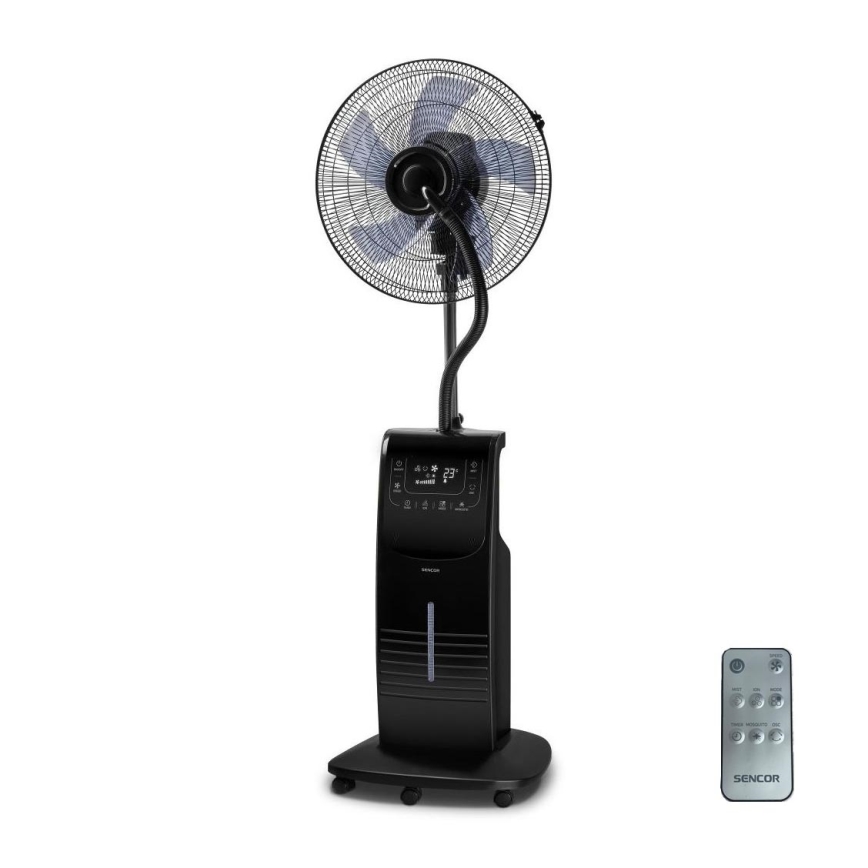 Sencor- Ventoinha com pulverizador de água 90W/230V preto + comando