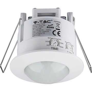 Sensor de movimento embutido PIR 360° 300W/230V branco