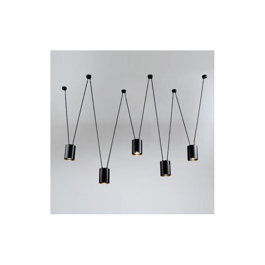 Shilo - Candelabro suspenso 5xGU10/15W/230V preto