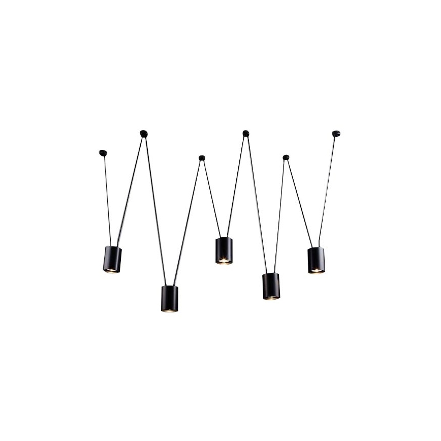 Shilo - Candelabro suspenso 5xGU10/15W/230V preto