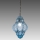 SIRU- Candeeiro suspenso CLASSIC 1xE27/60W/230V diâmetro 30 cm azul/preto Vidro veneziano