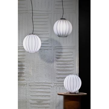 SIRU - Candeeiro suspenso SFERA 1xE27/60W/230V diâmetro 32 cm preto/branco Vidro veneziano