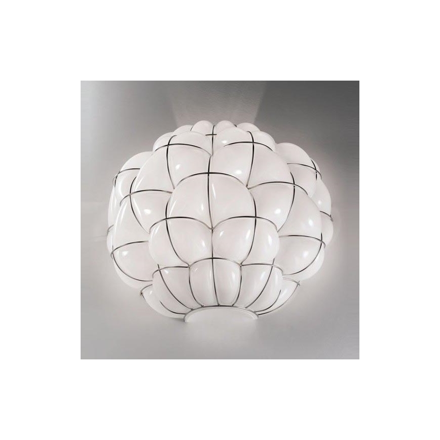 SIRU - Iluminação de parede POUFF 1xE27/60W/230V cromado/branco Vidro veneziano