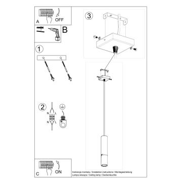 Candeeiro suspenso LOOPEZ 1xGU10/10W/230V preto/cromado