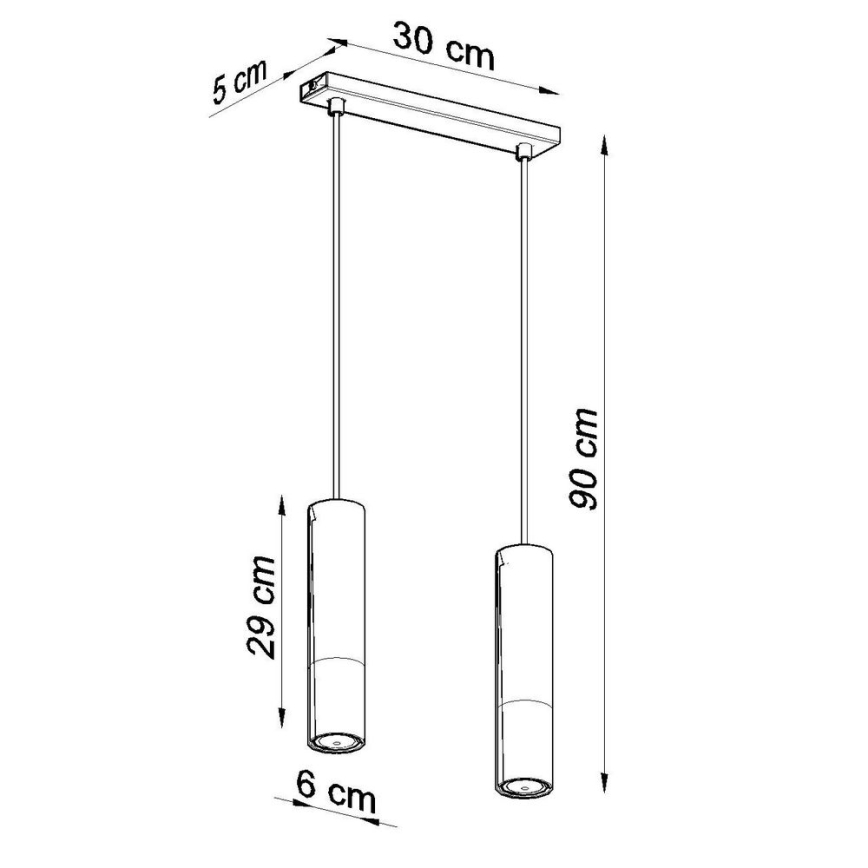 Candeeiro suspenso LOOPEZ 2xGU10/10W/230V preto/cobre