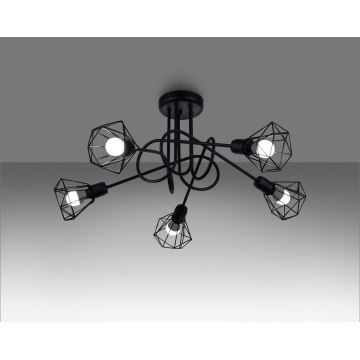 Candelabro suspenso ARTEMIS 5xE14/40W/230V preto