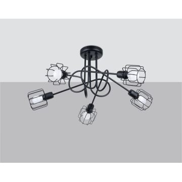 Candelabro suspenso BELUCI 5xE14/40W/230V preto