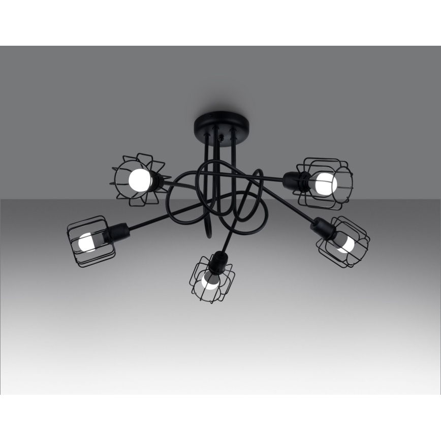 Candelabro suspenso BELUCI 5xE14/40W/230V preto