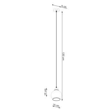 Candelabro suspenso ALINO 1xE27/60W/230V preto