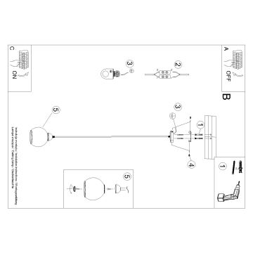 Candelabro suspenso ALINO 1xE27/60W/230V preto