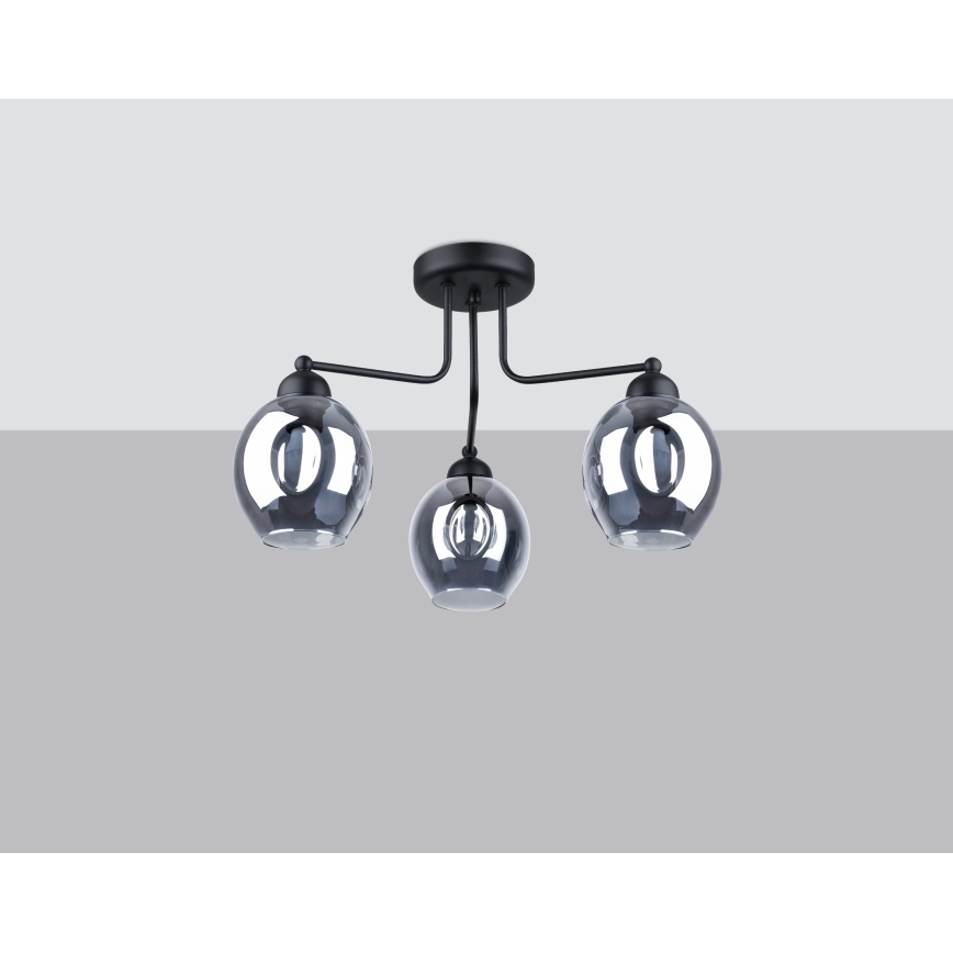 Candelabro suspenso FILLAN 3xE27/60W/230V preto