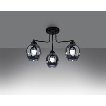 Candelabro suspenso FILLAN 3xE27/60W/230V preto