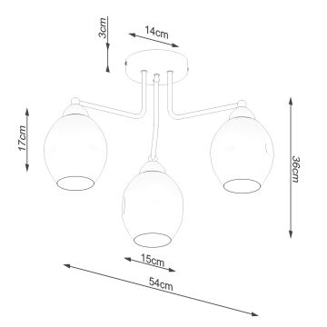 Candelabro suspenso FILLAN 3xE27/60W/230V preto