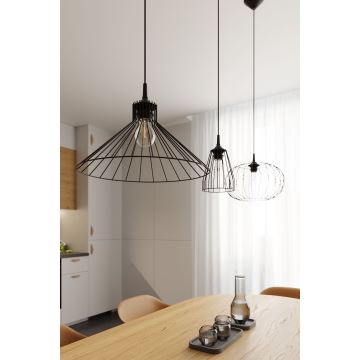 Candelabro suspenso EDA 1xE27/15W/230V preto