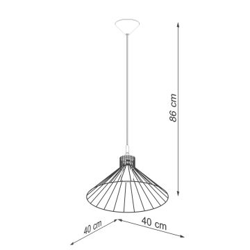 Candelabro suspenso EDA 1xE27/15W/230V preto