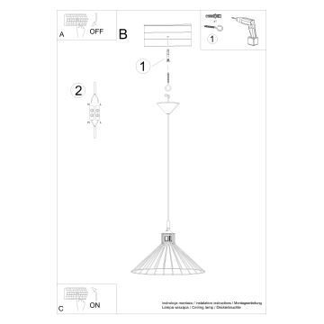 Candelabro suspenso EDA 1xE27/15W/230V preto