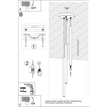 Candelabro suspenso PASTELO 3xG9/8W/230V dourada