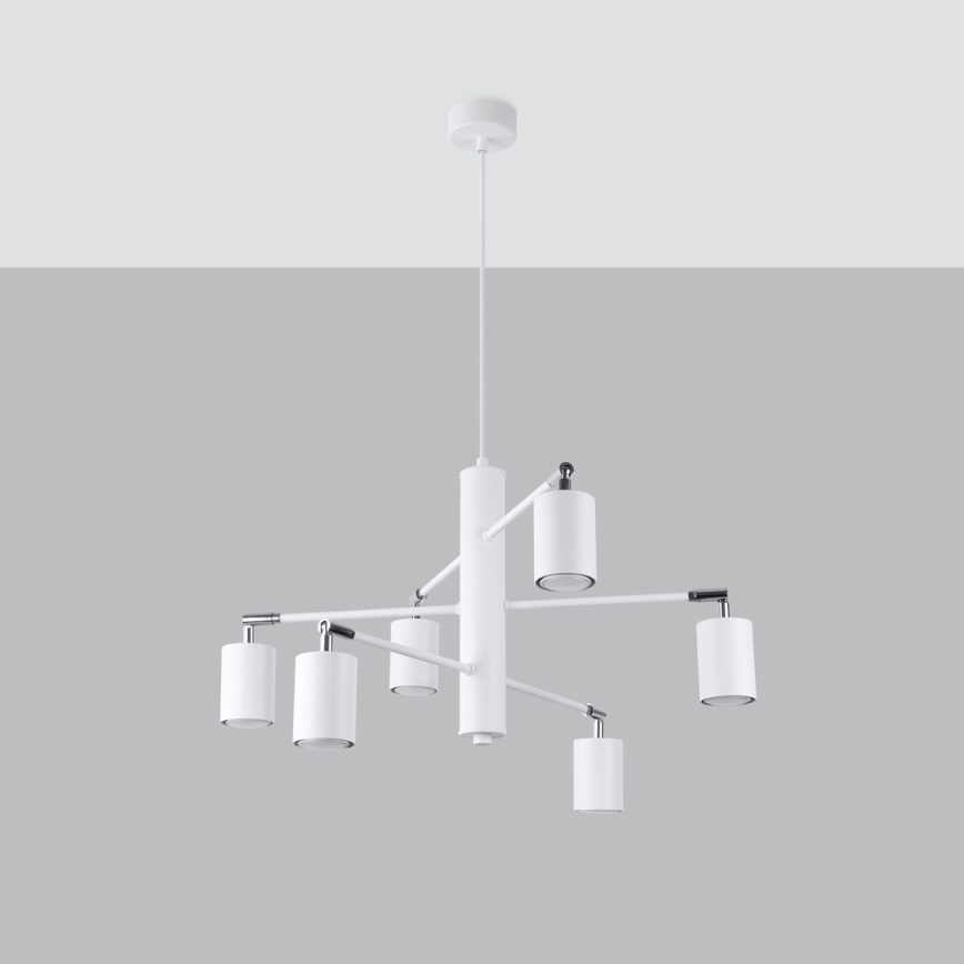 Candelabro suspenso LEMMI 6xGU10/10W/230V branco