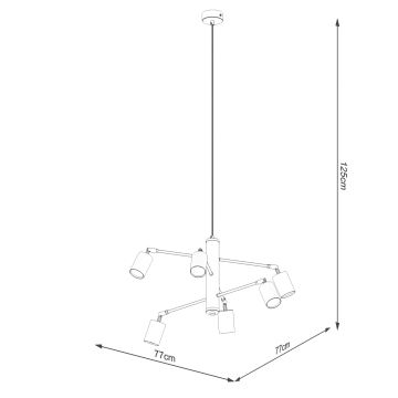 Candelabro suspenso LEMMI 6xGU10/10W/230V branco