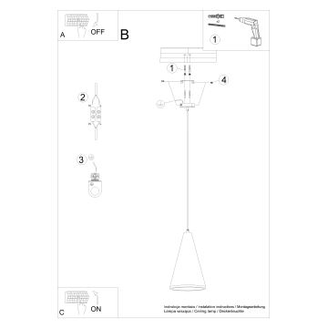 Candelabro suspenso LOGE 1xE27/15W/230V betão