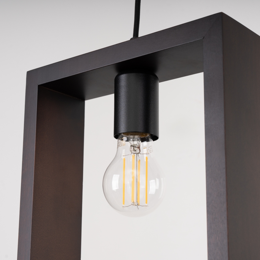 Candeeiro suspenso ARIES 1xE27/15W/230V faia/wenge