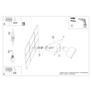 Foco de parede ELBA 1xE27/15W/230V branco