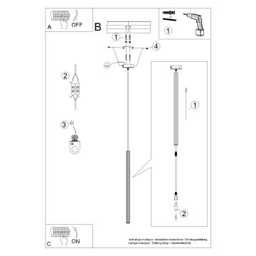 Candeeiro suspenso ARCHE 1xG9/8W/230V preto