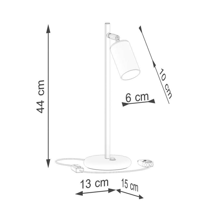 Candeeiro de mesa WINX 1xGU10/10W/230V preto/cromado