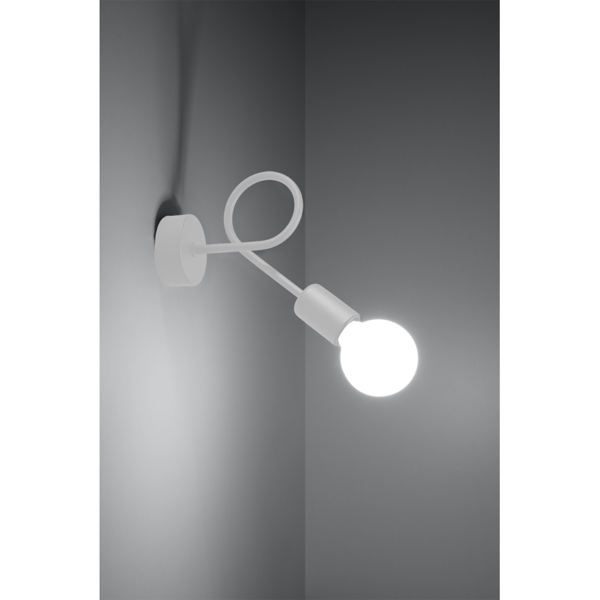 Candeeiro de parede LOOP 1xE27/15W/230V branco