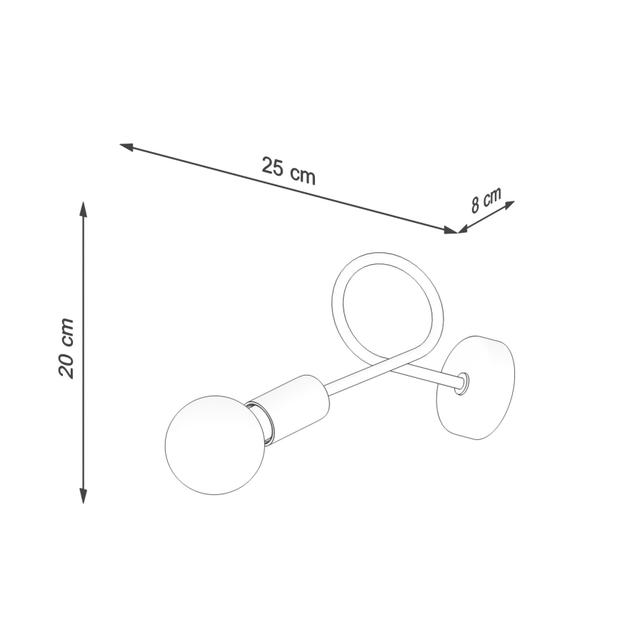 Candeeiro de parede LOOP 1xE27/15W/230V branco