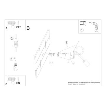 Candeeiro de parede LOOP 1xE27/15W/230V branco