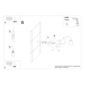 Candeeiro de parede VECTOR 1xE27/15W/230V preto