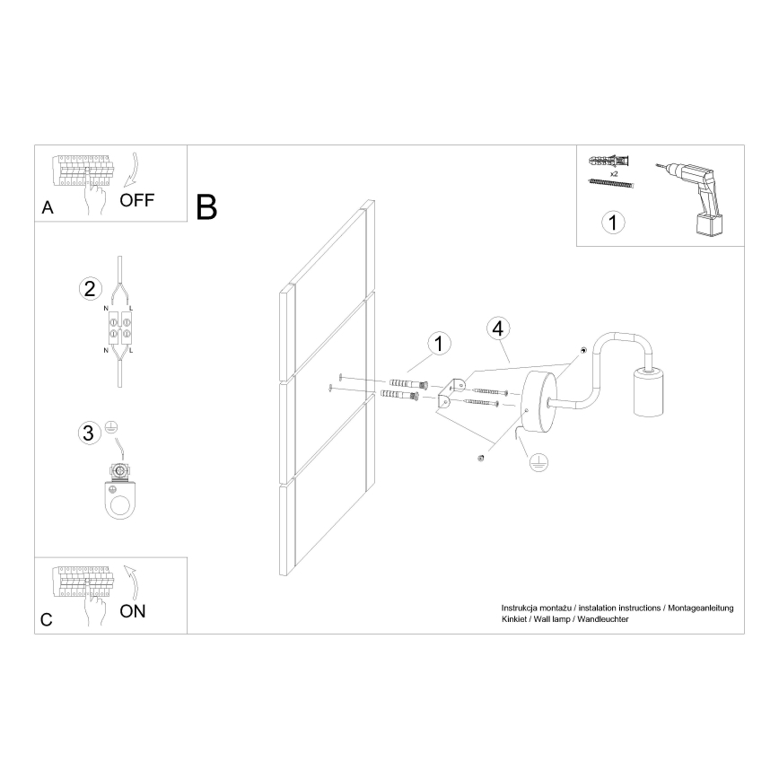 Candeeiro de parede VECTOR 1xE27/15W/230V preto