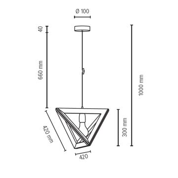 Candelabro suspenso TRIGONON 1xE27/60W/230V carvalho mate - certificado por FSC