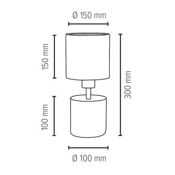 Candeeiro de mesa STRONG ROUND 1xE27/25W/230V betão - certificado por FSC