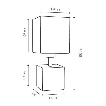 Candeeiro de mesa TRONGO SQUARE 1xE27/25W/230V carvalho - certificado por FSC