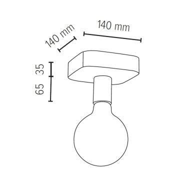 Iluminação de teto FORTAN 1xE27/60W/230V betão - certificado por FSC