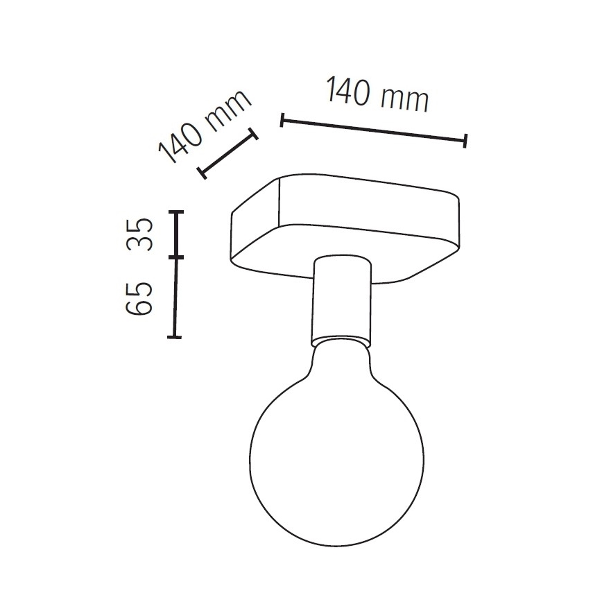 Iluminação de teto FORTAN 1xE27/60W/230V betão - certificado por FSC