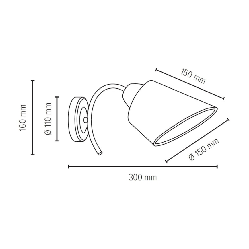 Iluminação de parede METTE 1xE27/40W/230V - certificado por FSC