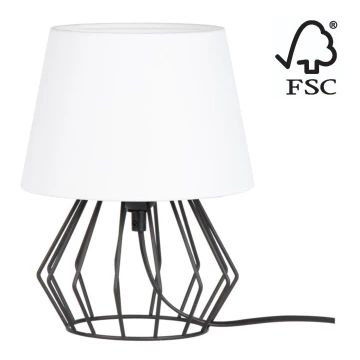Spot-Light - Candeeiro de mesa MANGOO 1xE27/40W/230V branco/preto - certificado por FSC