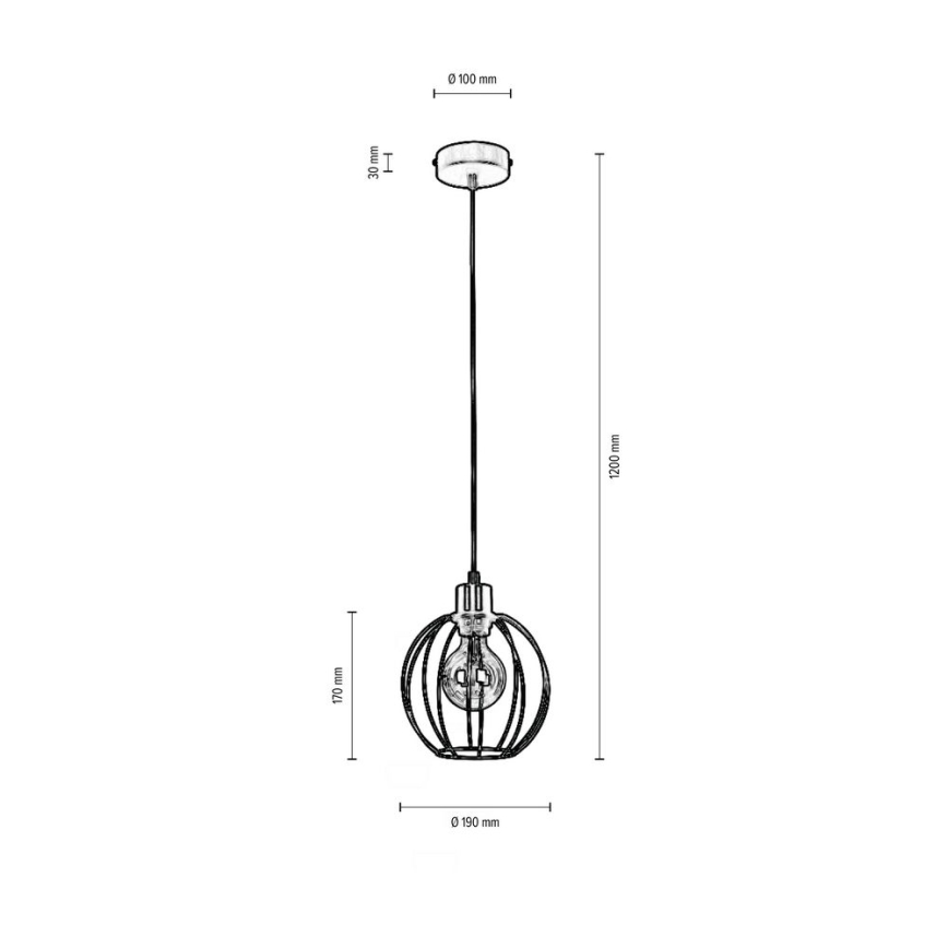 Candelabro suspenso BERIS 1xE27/60W/230V - certificado por FSC