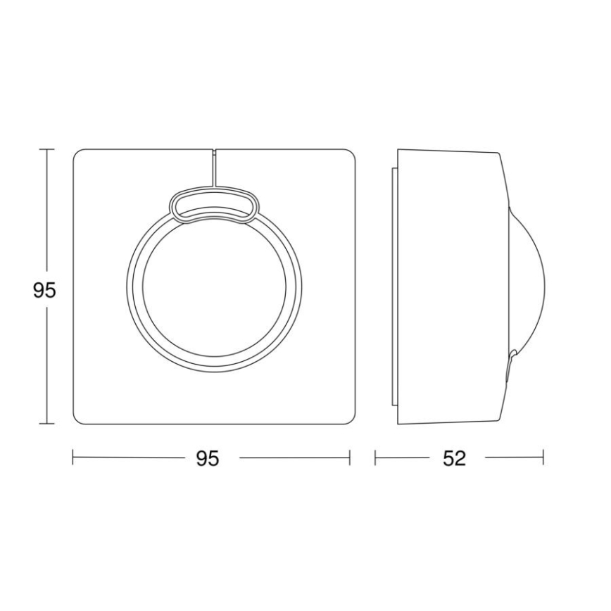 Steinel 057312 - Sensor de movimento HF 3360 DALI-2 IP54 branco quadrado