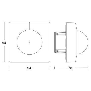 Steinel 058142 - Sensor de movimento IS 3180 V3 KNX quadrado branco