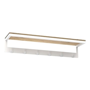 Suporte de parede para toalha com prateleira 10x60 cm branco