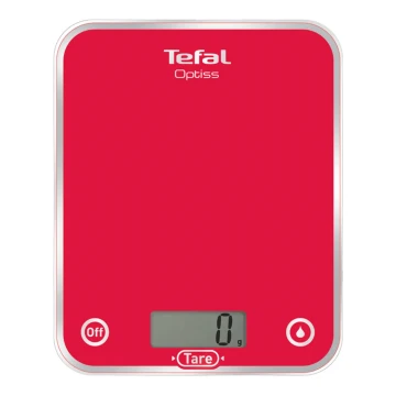 Tefal - Balança de cozinha RASPBERRY 2xAAA vermelho