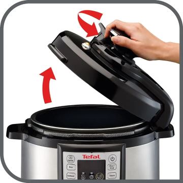 Tefal - Panela de pressão elétrica multifuncional ALL IN ONE POT 1100W/230V cromado/preto