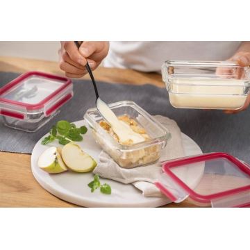 Tefal - Recipiente para alimentos 1,1 l MSEAL GLASS vermelho/copo