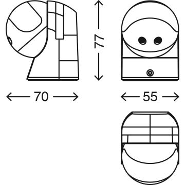 Telefunken 306404TF - Sensor de movimento exterior 180° IP44 prateado